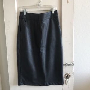 Black Pleather Pencil Skirt